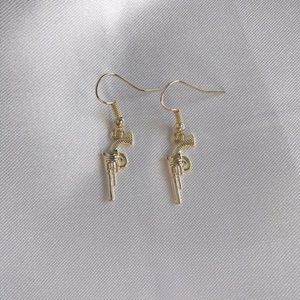 Gold Pistol Gun Earrings